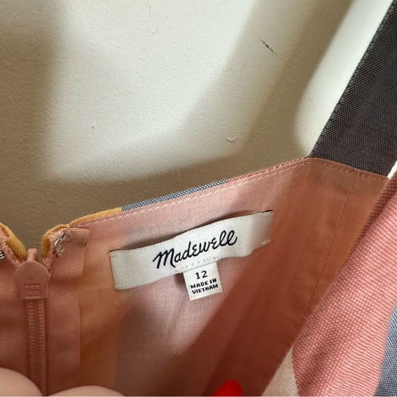 Madewell NWOT Tie-Front Cutout Dress in Sherbet Stripe Size 12 - Picture 5 of 7